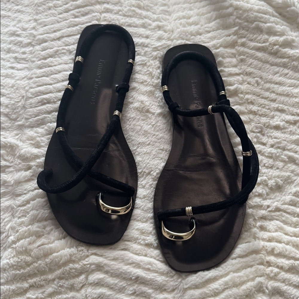 Emme Parsons flat sandals with gold details